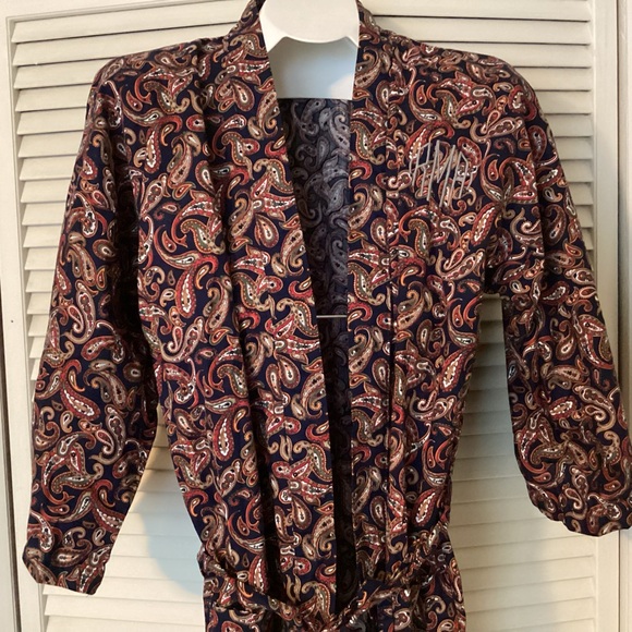 Vintage Sea Island Loungewear Paisley Robe with travel bag made in USA - Picture 2 of 14
